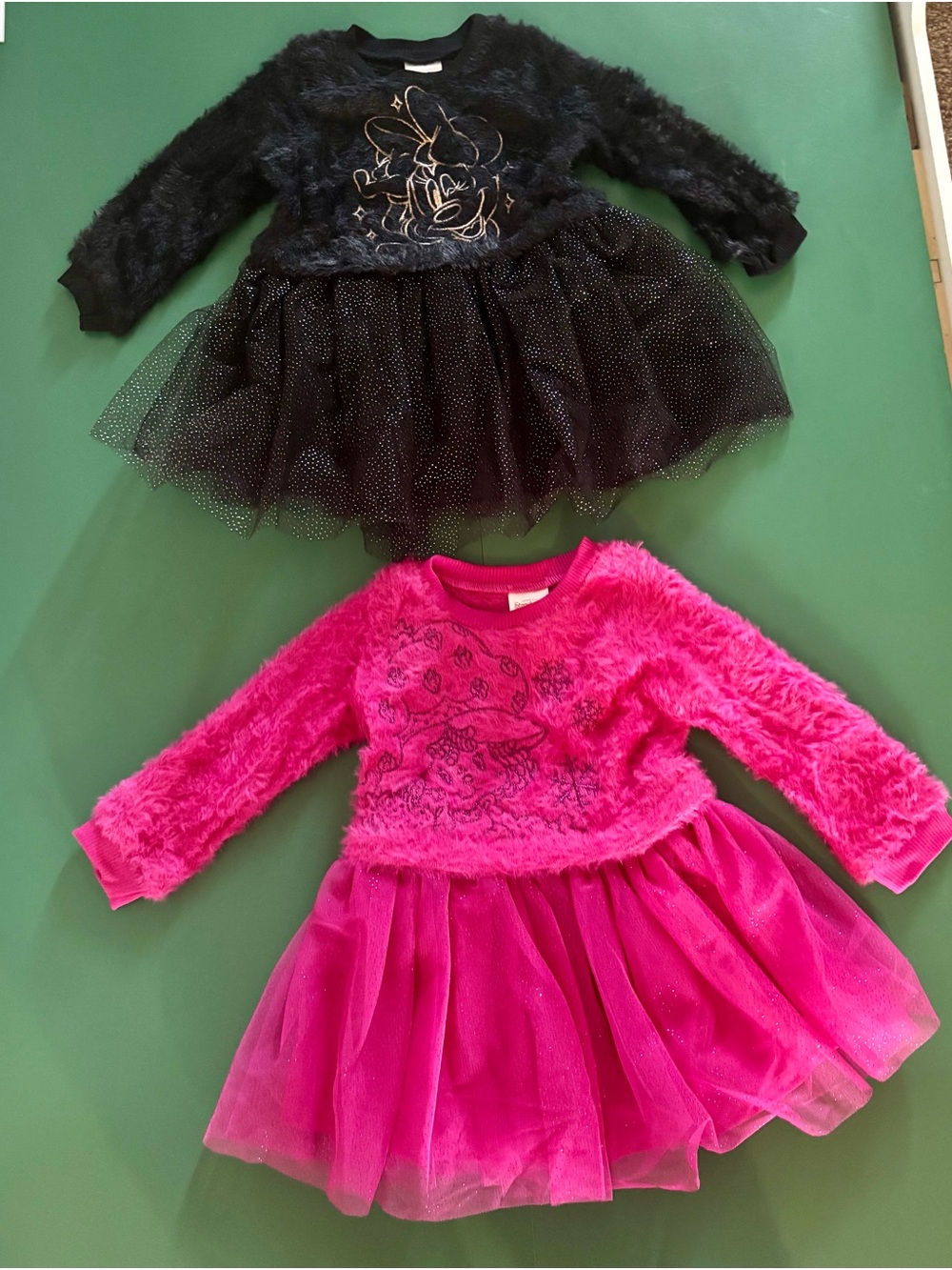 Size 2T Disney Jr Minnie Mouse and Strawberry Shortcake faux fur tutu dresses